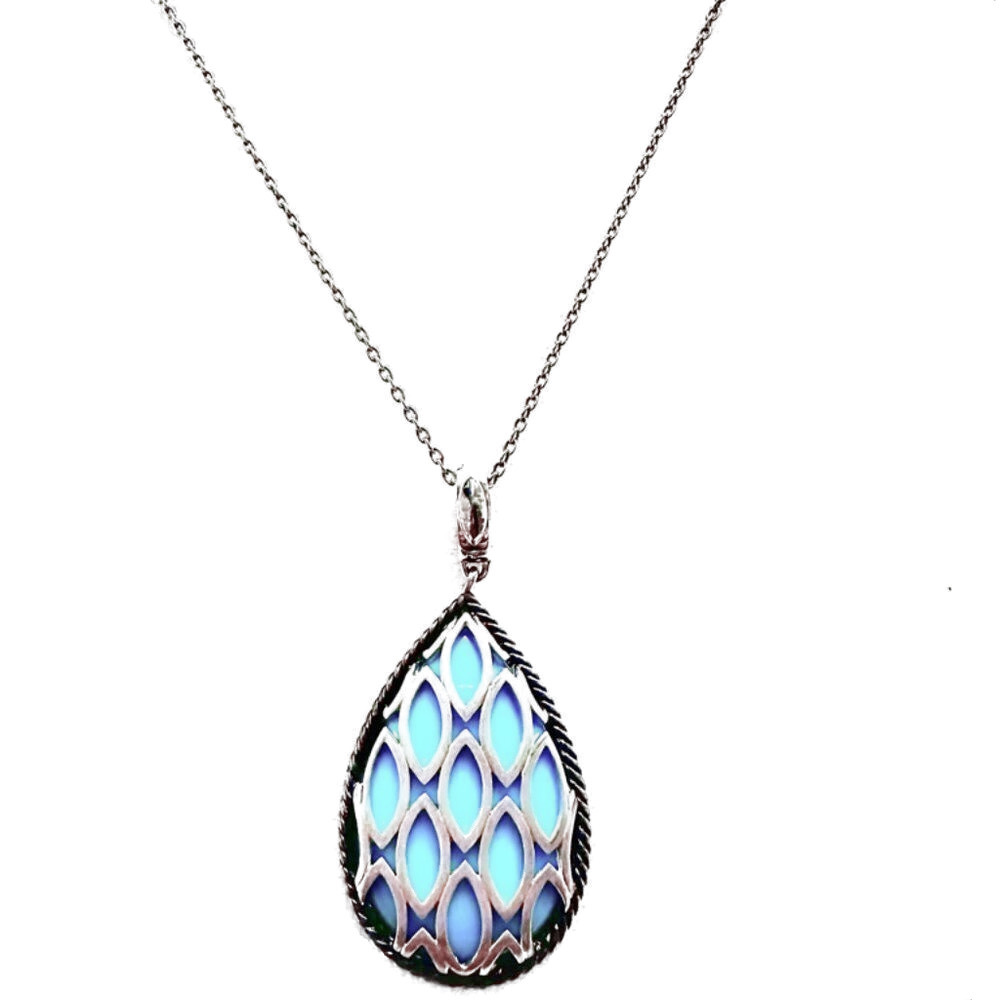 Hera Designer Sterling Silver 925 Turquoise Pendant and Adjustable Chain